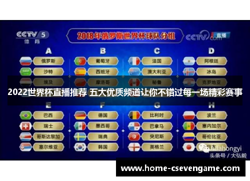 2022世界杯直播推荐 五大优质频道让你不错过每一场精彩赛事